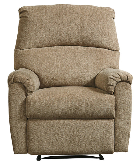 Nerviano Mocha Chenille Recliner - Ella Furniture