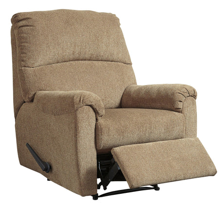 Nerviano Mocha Chenille Recliner - Ella Furniture