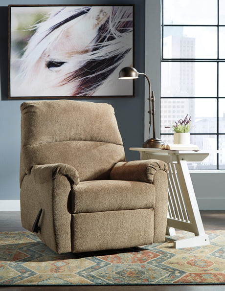 Nerviano Mocha Chenille Recliner - Ella Furniture
