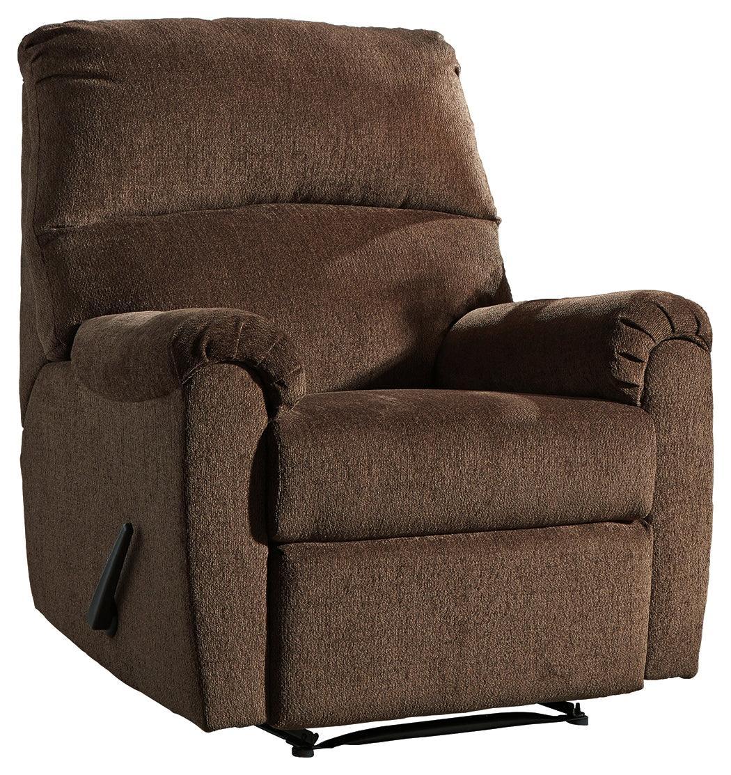 Nerviano Chocolate Chenille Recliner - Ella Furniture