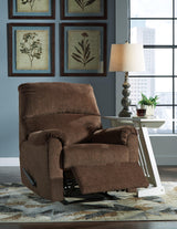 Nerviano Chocolate Chenille Recliner - Ella Furniture