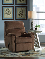 Nerviano Chocolate Chenille Recliner - Ella Furniture