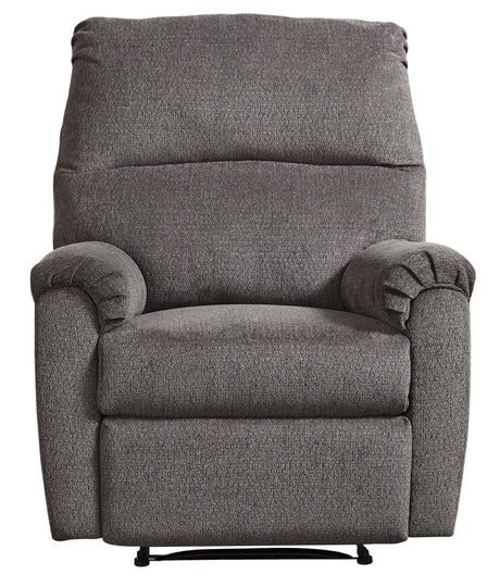 Nerviano Gray Chenille Recliner - Ella Furniture