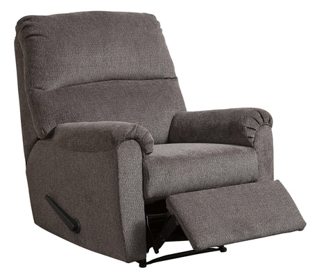 Nerviano Gray Chenille Recliner - Ella Furniture