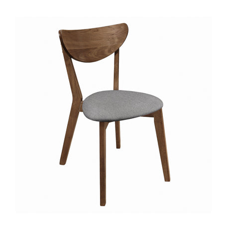 Alfredo Upholstered Dining Bench Grey And Natural Walnut - Ella Furniture