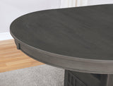 Lavon Medium Grey Storage Oval Dining Room Set - Ella Furniture