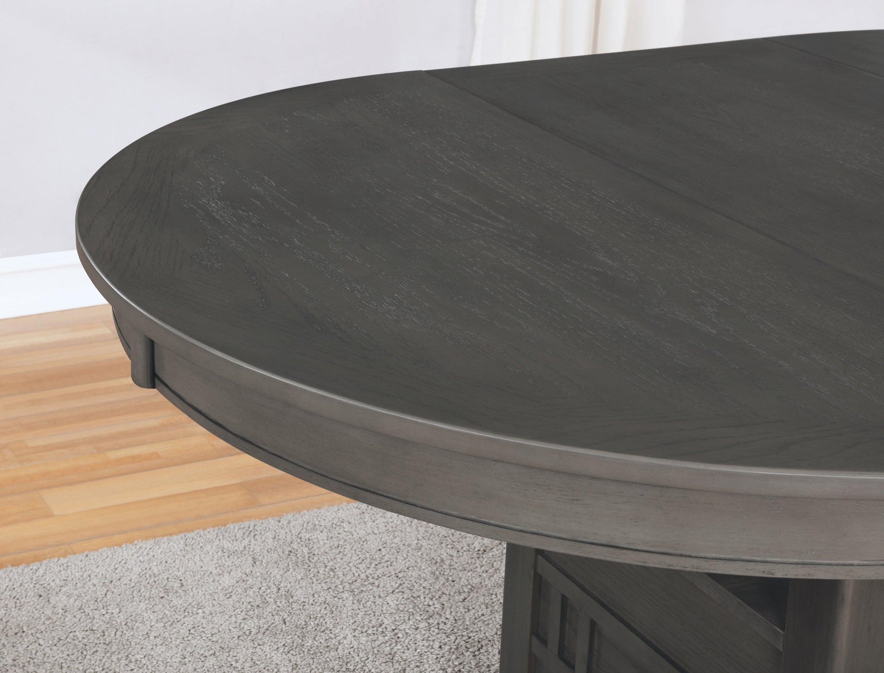 Lavon Medium Grey Storage Oval Dining Room Set - Ella Furniture