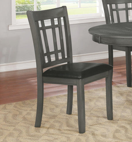 Lavon Padded Dining Side Chairs Espresso And Medium Grey (Set Of 2) - Ella Furniture