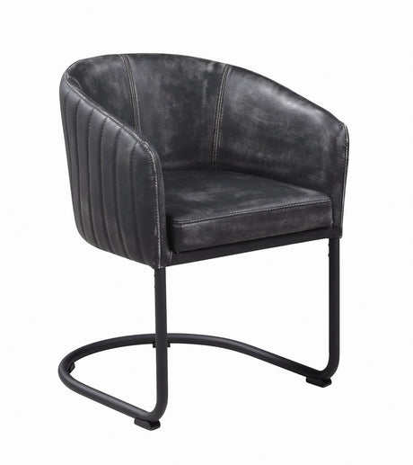 Aviano Base Gunmetal Circular Dining Room Set - Ella Furniture