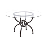 Aviano Base Gunmetal Circular Dining Room Set - Ella Furniture