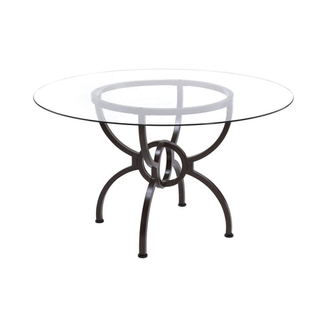 Aviano Base Gunmetal Circular Dining Room Set - Ella Furniture