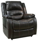 Yandel Black Faux Leather Power Lift Recliner - Ella Furniture