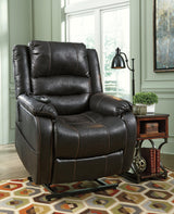 Yandel Black Faux Leather Power Lift Recliner - Ella Furniture