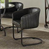 Aviano Base Gunmetal Circular Dining Room Set - Ella Furniture