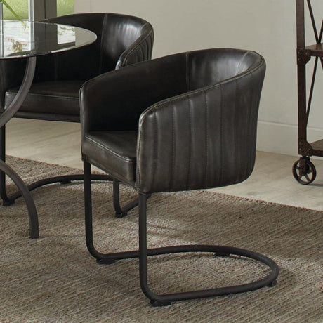 Aviano Base Gunmetal Circular Dining Room Set - Ella Furniture