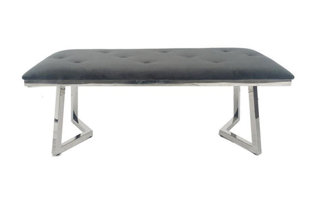 Beaufort Upholstered Tufted Bench Dark Grey - Ella Furniture