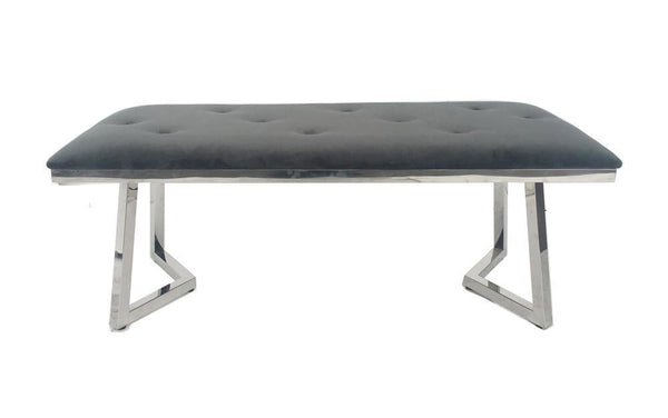 Beaufort Upholstered Tufted Bench Dark Grey - Ella Furniture