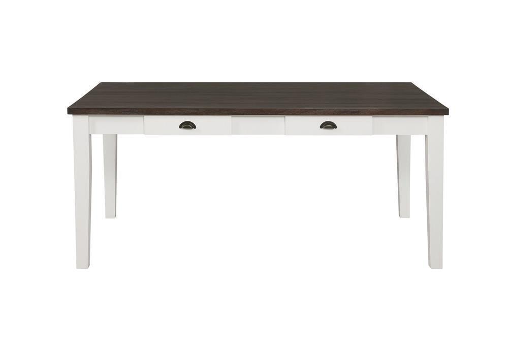 Kingman 4-Drawer Dining Table Espresso And White - Ella Furniture