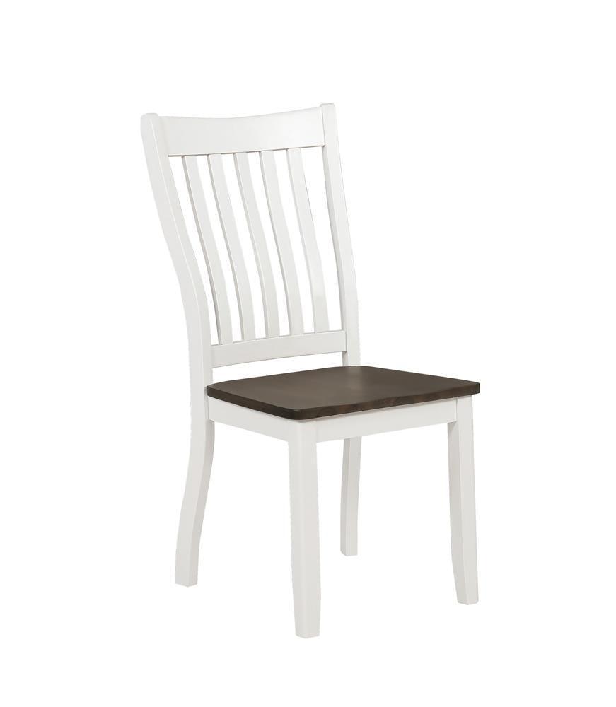 Kingman Slat Back Dining Chairs Espresso And White (Set Of 2) - Ella Furniture