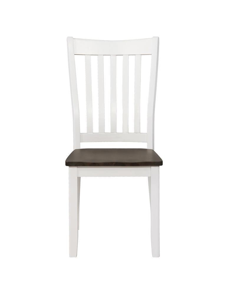 Kingman Slat Back Dining Chairs Espresso And White (Set Of 2) - Ella Furniture