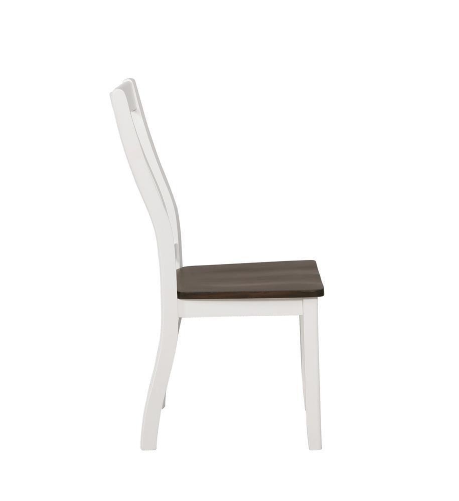 Kingman Slat Back Dining Chairs Espresso And White (Set Of 2) - Ella Furniture
