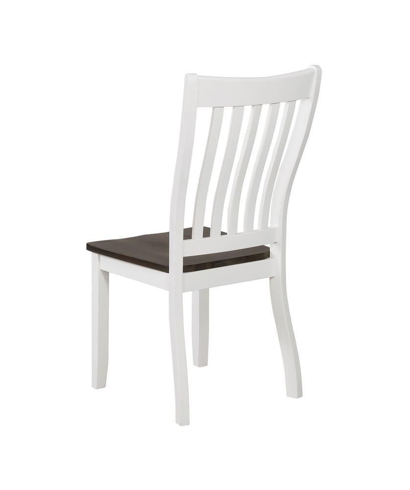 Kingman Slat Back Dining Chairs Espresso And White (Set Of 2) - Ella Furniture