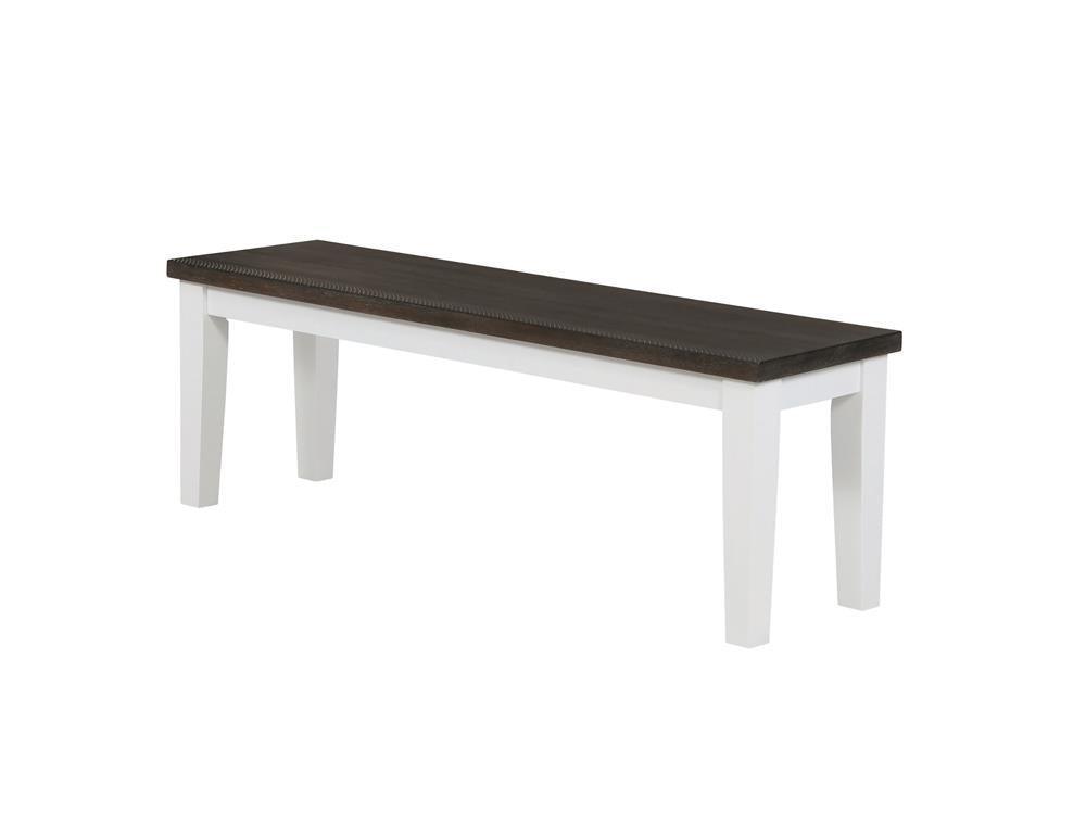 Kingman Rectangular Bench Espresso And White - Ella Furniture