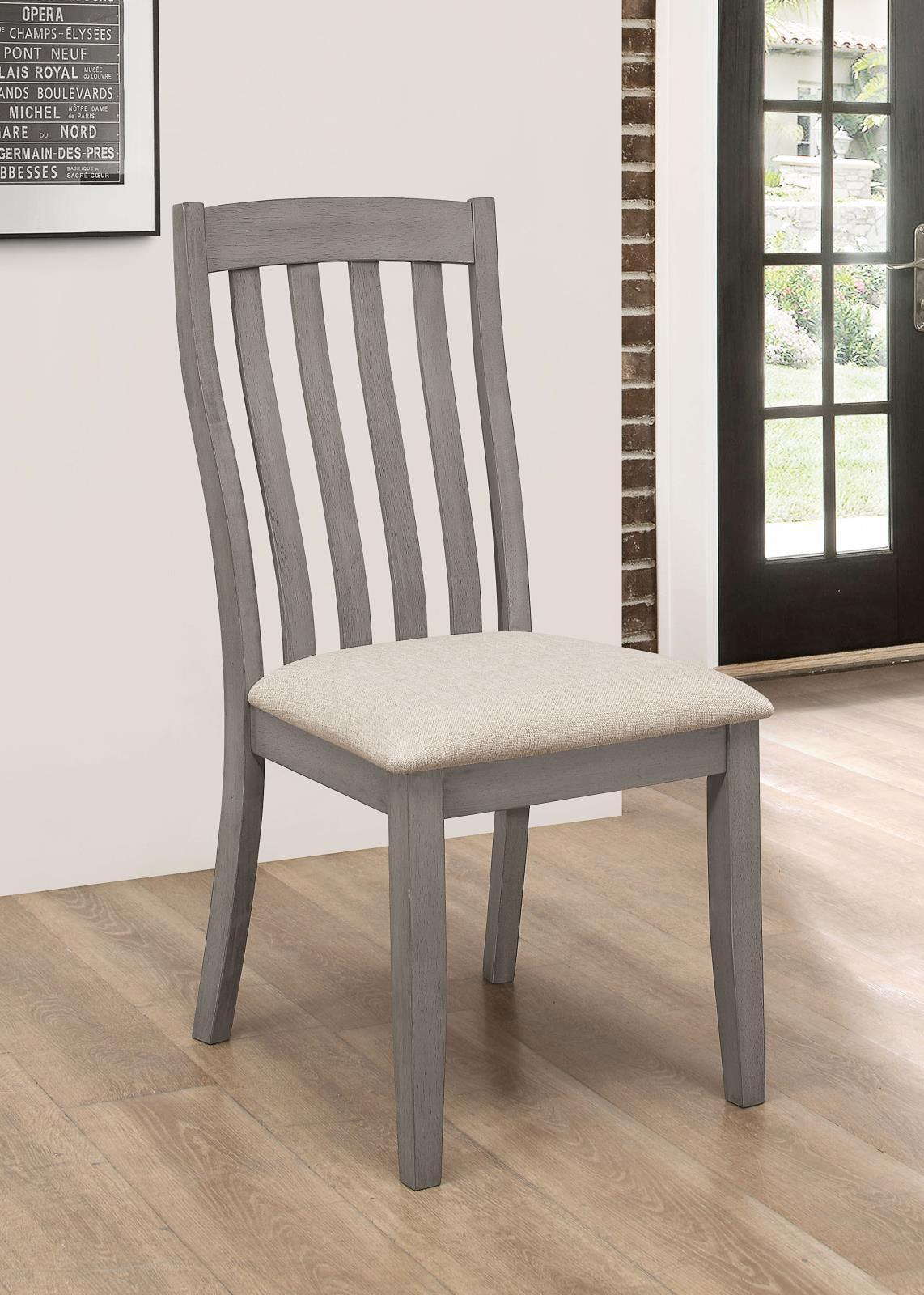 Nogales Slat Back Side Chairs Coastal Grey (Set Of 2) - Ella Furniture