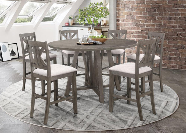 Athens 7-Piece Counter Height Dining Set Barn Grey - Ella Furniture