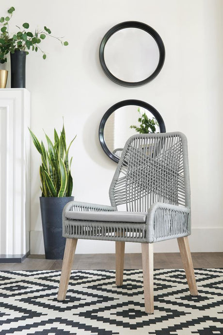 Nakia Woven Back Side Chairs Grey (Set Of 2) - Ella Furniture