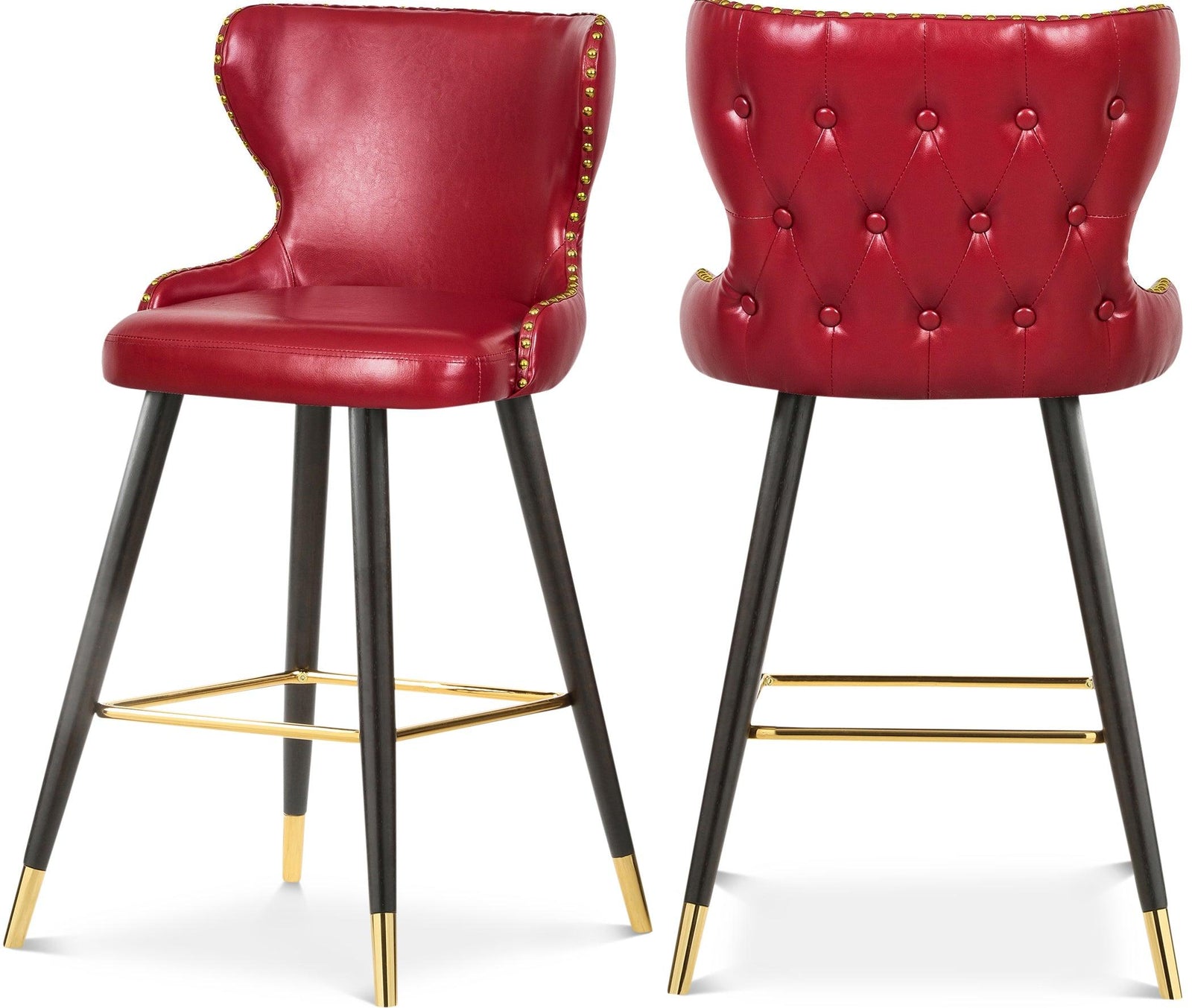Hendrix Red Faux Leather Bar | Counter Stool - Ella Furniture