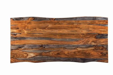 Ditman Live Edge Dining Table Grey Sheesham And Black - Ella Furniture