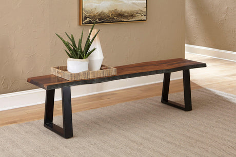 Ditman Live Edge Dining Table Grey Sheesham And Black - Ella Furniture