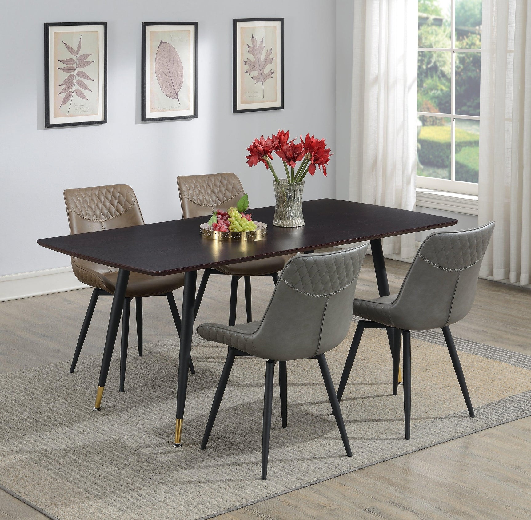 Brassie Upholstered Side Chairs Grey (Set Of 2) - Ella Furniture