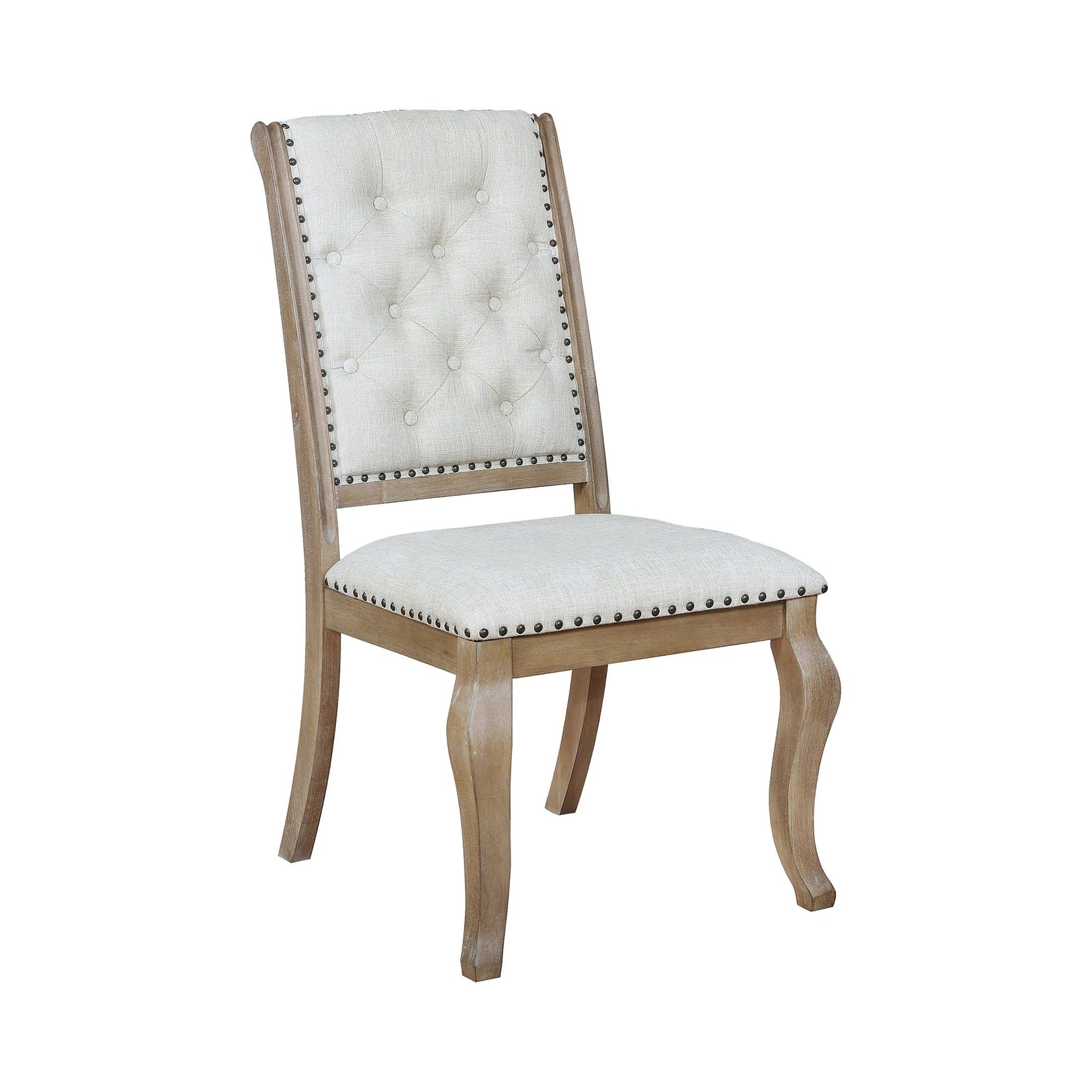 Brockway Cove Tufted Arm Chairs Cream And Barley Brown (Set Of 2) - Ella Furniture