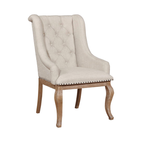 Brockway Cove Tufted Side Chairs Cream And Barley Brown (Set Of 2) - Ella Furniture