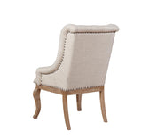 Brockway Cove Tufted Arm Chairs Cream And Barley Brown (Set Of 2) - Ella Furniture