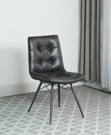 Aiken Tufted Dining Chairs Charcoal (Set Of 4) - Ella Furniture