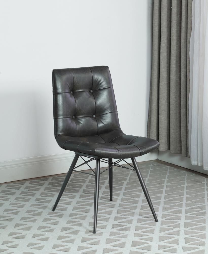 Aiken Tufted Dining Chairs Charcoal (Set Of 4) - Ella Furniture