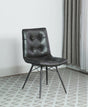 Aiken Tufted Dining Chairs Charcoal (Set Of 4) - Ella Furniture