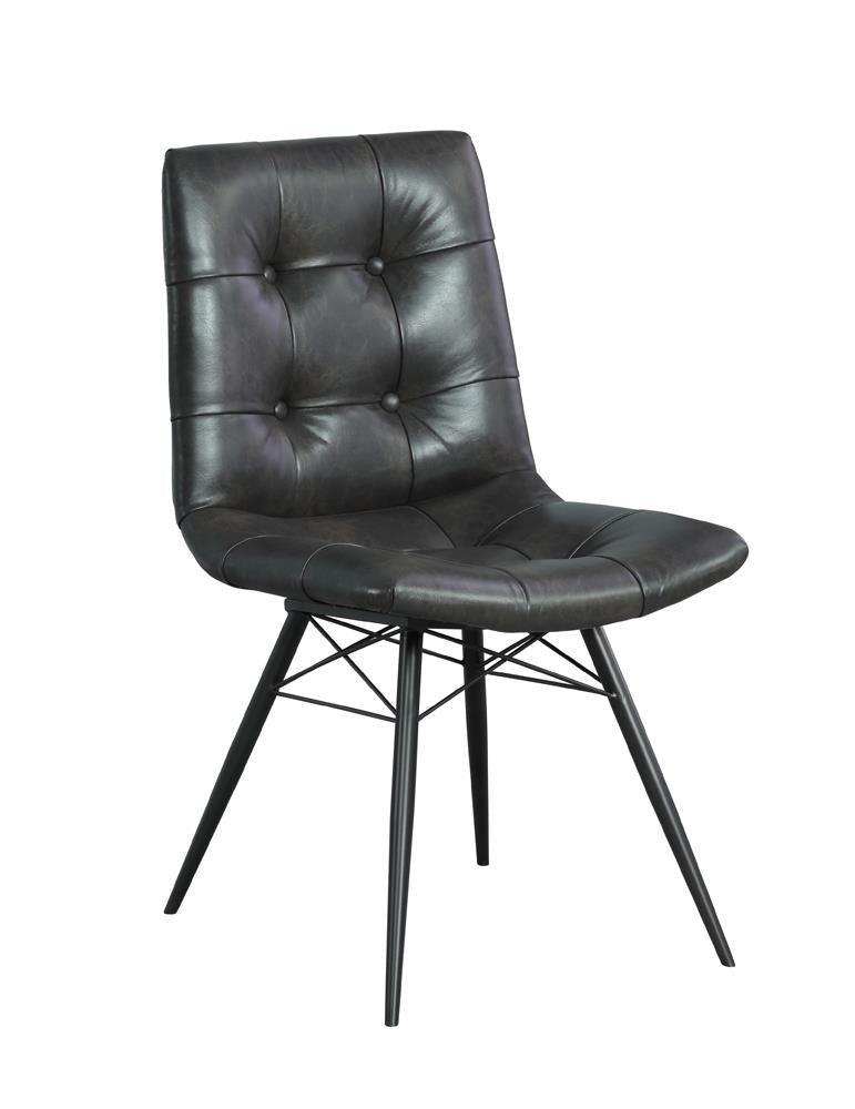 Aiken Tufted Dining Chairs Charcoal (Set Of 4) - Ella Furniture