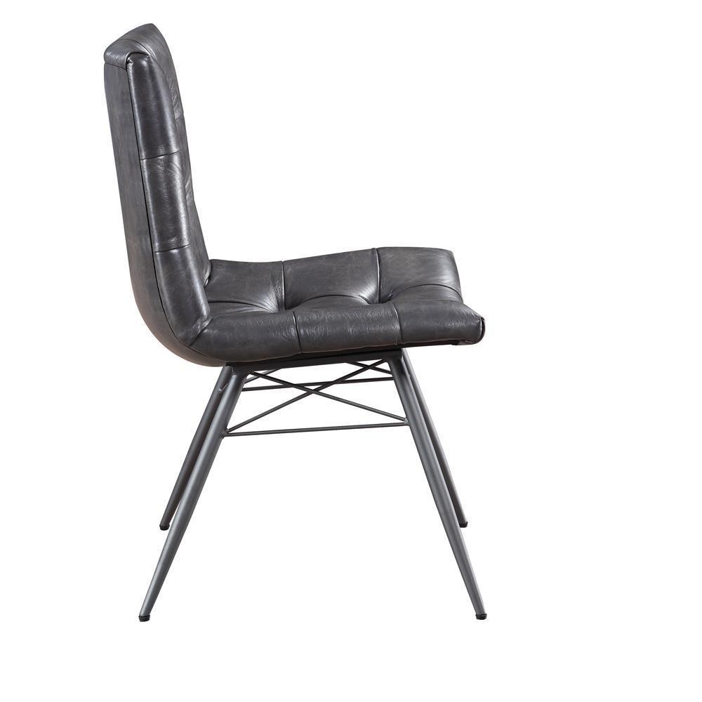 Aiken Tufted Dining Chairs Charcoal (Set Of 4) - Ella Furniture
