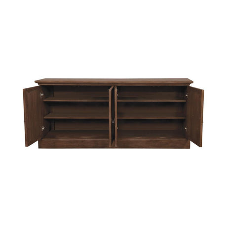 Brockway Cove 4-Door Server Antique Java - Ella Furniture