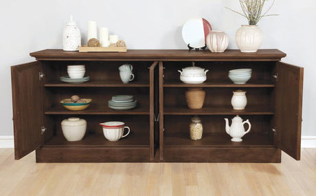 Brockway Cove 4-Door Server Antique Java - Ella Furniture