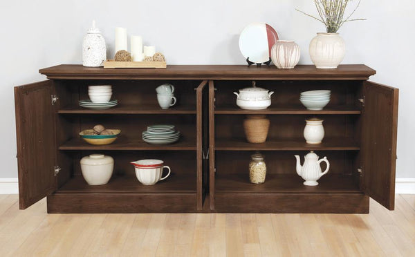 Brockway Cove 4-Door Server Antique Java - Ella Furniture