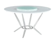 Abby Round Dining Table With Lazy Susan White And Chrome - Ella Furniture