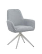 Abby Flare Arm Side Chair Light Grey And Chrome - Ella Furniture