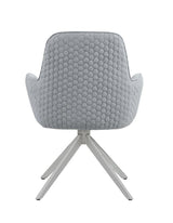 Abby Flare Arm Side Chair Light Grey And Chrome - Ella Furniture