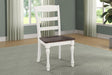 Madelyn Ladder Back Side Chairs Dark Cocoa And Coastal White (Set Of 2) - Ella Furniture