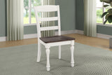 Madelyn Ladder Back Side Chairs Dark Cocoa And Coastal White (Set Of 2) - Ella Furniture